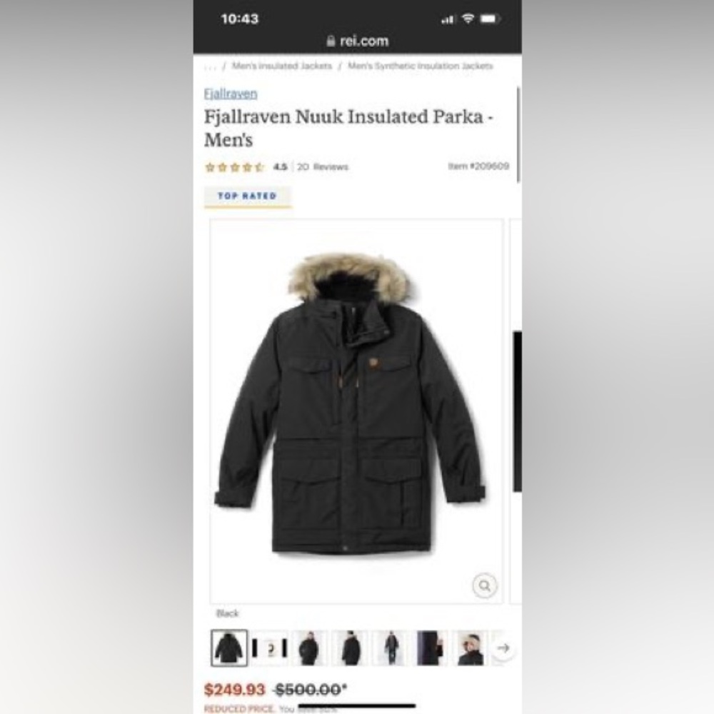Fjallraven Nuuk Winter Parka Men’s size XL.